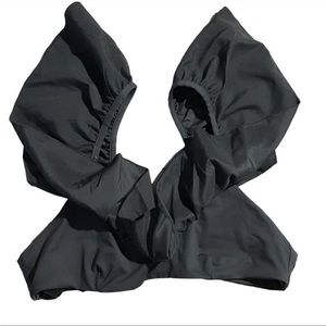 Zara Ruffle swimsuit top charcoal gray New with tags SZ XL RN77302 polyester